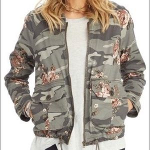 Democracy Camouflage & Flowers Bomber Jacket